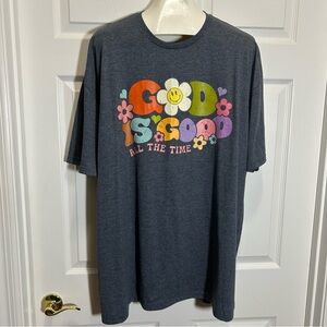 Gildan Christian Graphic Tee with Multicolor Floral Print